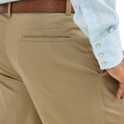 Wrangler Men's Pleated Front Casual Pant, Khaki, 28W x 32L