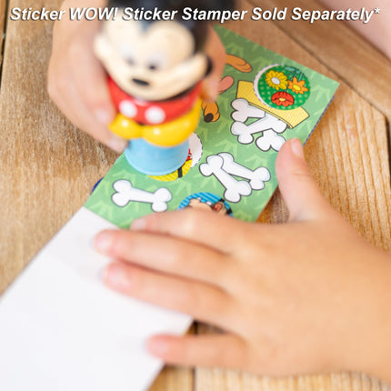 Melissa & Doug Bloc de actividades mini Sticker Wow y más de 200 pegatinas de repuesto para sellos, manualidades, juguetes antiestrés coleccionables – Surtido de Disney