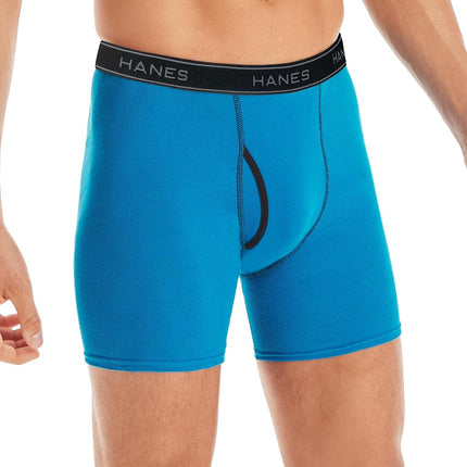 Caleçons boxeurs pour hommes Hanes, sous-vêtements en coton doux et respirant avec ceinture ComfortFlex, multipack, rayés assortis - Paquet de 6, très grand