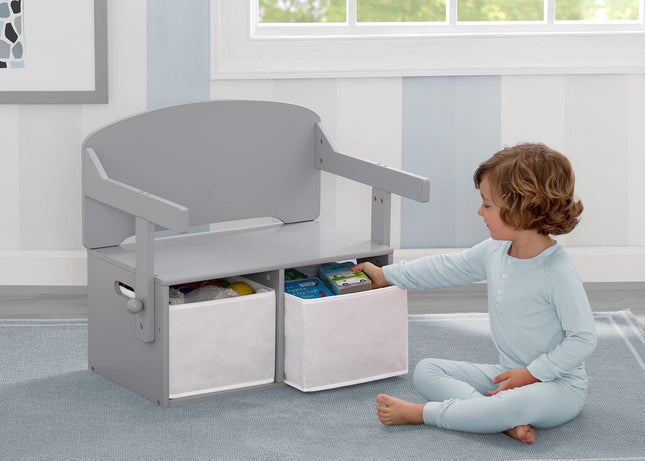 Delta Children Mysize Kids Activity Bench, Grey