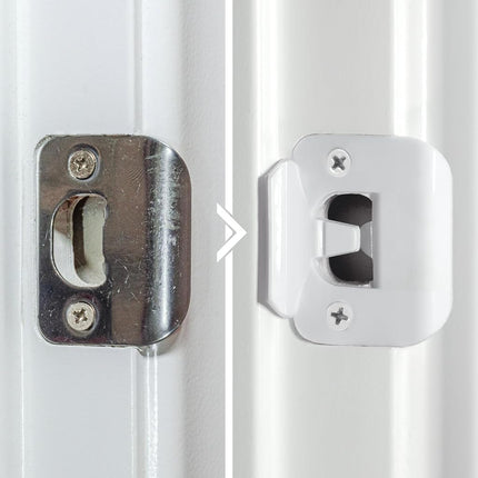 Door Silencer Strike Plate - Flexible, Noise Eliminating Solution For Loud Doors Fits Existing Plate With No Modifications, Stops Slamming Noise Perfect For Nursery, Bedroom, Sleepers, Auditory Issues