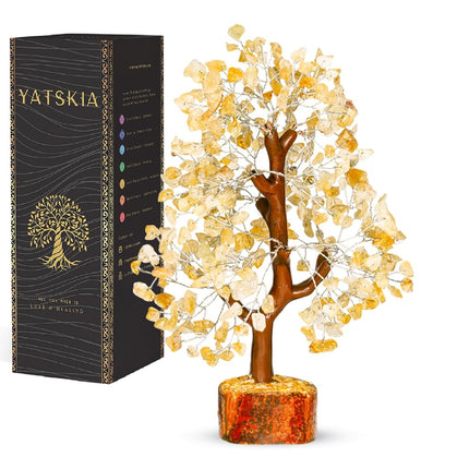Citrine Crystal Stone - Gem Tree, Bonsai Tree of L