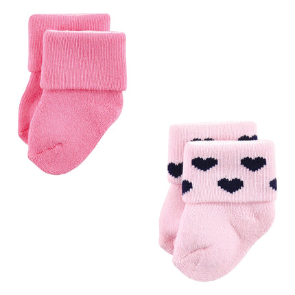 Luvable Friends Baby, Navy Mary Janes, Unisex Newborn Terry Socks, 0-6 Months, (Pack of 12)