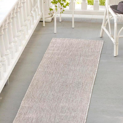 Alfombra de área Unique Loom Outdoor Solid Collection - Sólida (Corredor 0.8m x 3m, Beige)