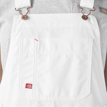 Dickies Women's Denim Bib Overall, White, Small