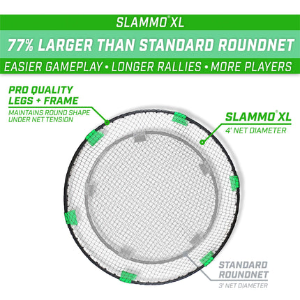 GoSports Slammo XL Juego de Red Gigante de 48 Pulgadas Ideal para Principiantes, Jugadores Jóvenes o Juego en Grupo