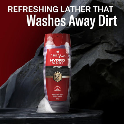 Old Spice Hydro Body Wash for Men, Smoother Swagger Scent, Hardest Working Collection, 16 Ounce (Pack of 4)