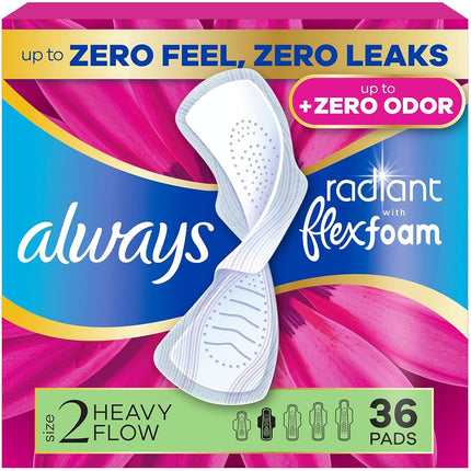 Always Radiant Size 2 Extra Heavy Flow, Light Clea