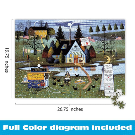 Buffalo Games - Charles Wysocki - Sabelotodo - Rompecabezas de 1000 Piezas para Adultos, Rompecabezas Desafiante, Perfecto para Noches de Juego - El Tamaño del Rompecabezas Terminado es 26.75 x 19.75
