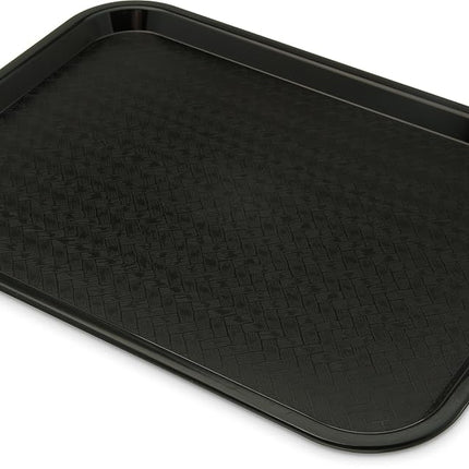 Bandeja de cafetería Carlisle FoodService Products Cafe Fast Food con superficie estampada para cafeterías, comida rápida y comedor, plástico, 16.31 x 12.06 x 0.7 pulgadas, negro, (paquete de 24)