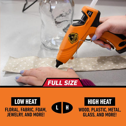 Gorilla 104987 Full Size Hot Glue Gun and Sticks, Gun & Glue, Orange