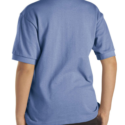 Dickies Big Boys' Short Sleeve Pique Polo Shirt, Light Blue, Small (8)