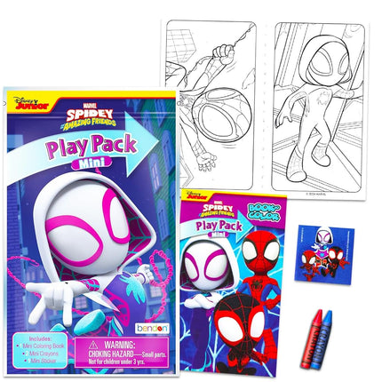 Marvel Spider Girl Gwen Stacy Mini Party Favors Set for Kids - Bundle with 24 Ghost-Spider Gwen Play Packs with Coloring Pages, Stickers, More (Spidergirl Birthday Party Supplies)