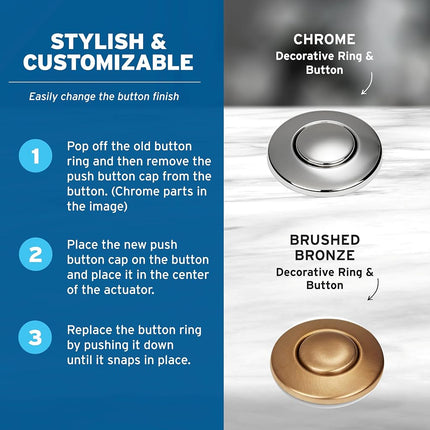 Insinkerator STC-BIS Push SinkTop Switch Button, Biscuit