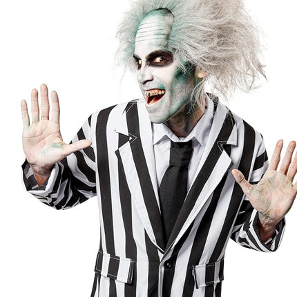 Rubies Beetlejuice Adult Wig with Vinyl Forehead Grey Halloween Costume