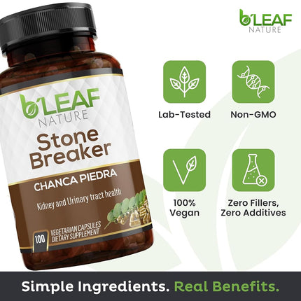 Stone Breaker Chanca Piedra Extract 1000mg - Urinary Tract and Gallbladder Support - 100 Vegetarian Capsules by B’Leaf Nature
