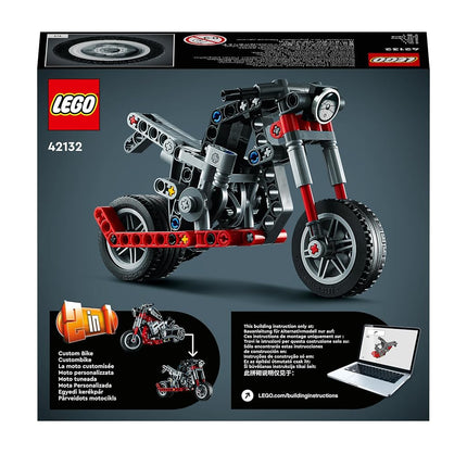 LEGO Technic Motorcycle 42132 Model Building Kit; Give Kids a Treat with This Motorcycle Model; 2-in-1 Toy for Kids Aged 7+ (163 Pieces)