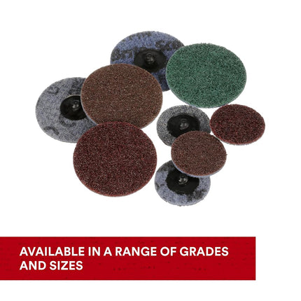 Scotch-Brite SE Surface Conditioning Disc, Roloc TS, Coarse, Aluminum Oxide, Heavy Duty, Durable, 3 in, 25/Inner, 100/Case