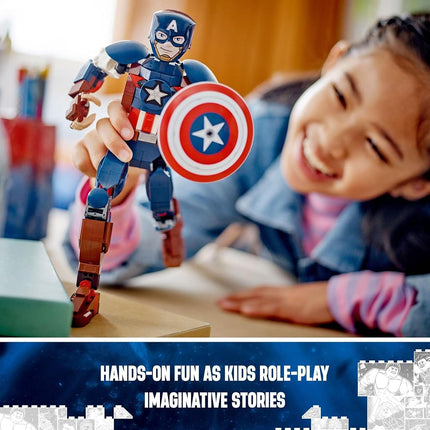 LEGO® Super Heroes Marvel Captain America Construction Figure 76258 Building Toy Set,Avengers Collection, Play and Display Superhero Bedroom Accessory