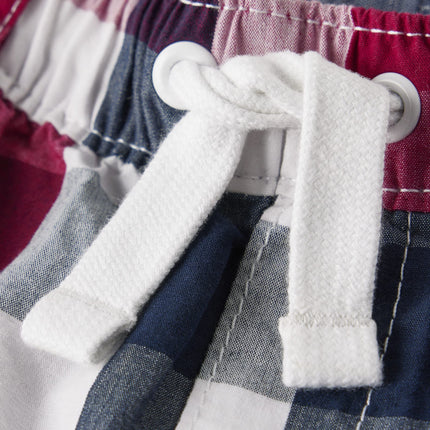 Gymboree Boys' and Toddler Pull on Shorts, Red/White/Blue Plaid, 12-18 Months