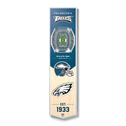 NFL Philadelphia Eagles Lincoln Financial Field 3D Stadium Banner-8x323D Stadium Banner - 8"x 32", Team Colors, 8" x 32"