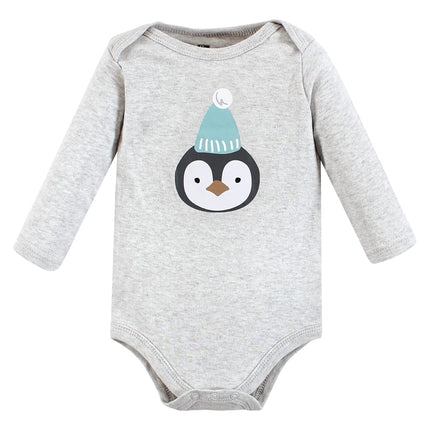 Hudson Baby Grenouillères unisexe en coton à manches longues, Chill Out Penguin, 0-3 mois