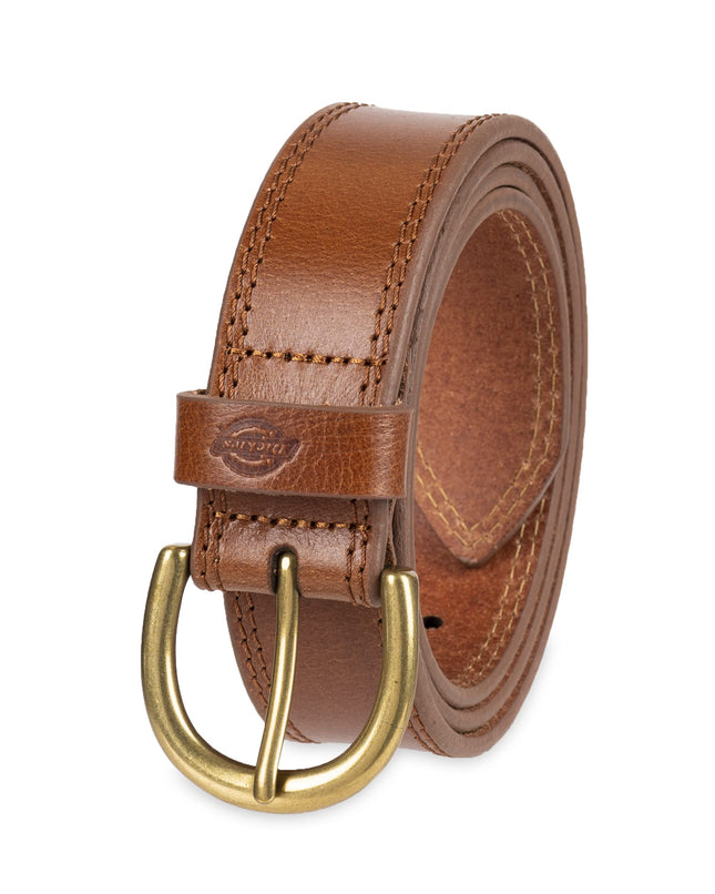 Ceinture décontractée en cuir Dickies pour femme, Cognac uni, 2TG