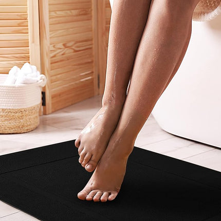 Utopia Towels Luxury Ringspun Cotton Bath Mat Luxury Size Maximum Absorbency Machine Washable 2Pack (21" X 34") Black