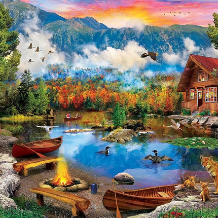 MasterPieces 1000 Piece Jigsaw Puzzle for Adults, Family, Or Youth - Sunset Canoe - 19.25" x26.75