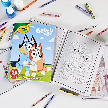 Crayola Bluey Coloring Book, Bluey Stickers Included, Gift for Girls & Boys, 96 Coloring Pages with Sticker Sheet