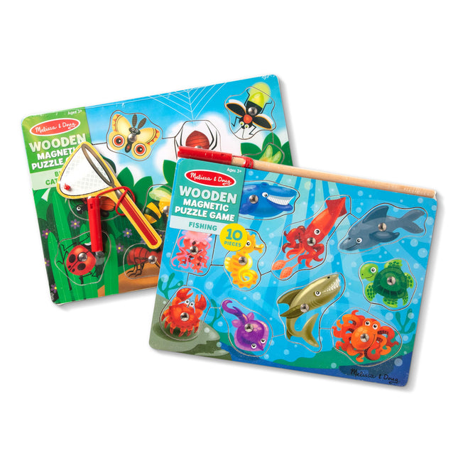 Melissa & Doug Magnetic Wooden Puzzle Game Set: Fi