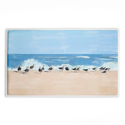 Stupell Industries Sunny Beach Day Birds Printed Plush Bathroom Floor Mat, Design by Jeff Pica, 30 x 0.8 x 18