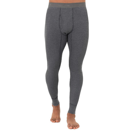 Fruit of the Loom Men's Recycled Premium Waffle Thermal Underwear Long Johns Bottom (1, 2, 3, and 4 Packs) Pajama, Greystone Heather, 5X-Large