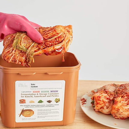 Authentic Crazy Korean Cooking Kimchi Container 0.9 Gal (3.4L) 2 PACK
