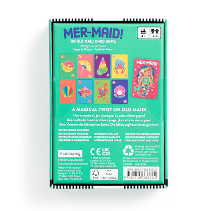 Mudpuppy Mer-Maid! – Mermaid Version of Classic Kids Old Maid Card Game with Cute Illustrations of Mermaids for Children Ages 4 and Up, 2-4 Players