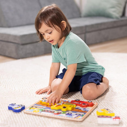 Sablon Melissa & Doug Construction Vehicles Peg Puzzle 3D 3726 (6 Pieces) � 6 Pcs