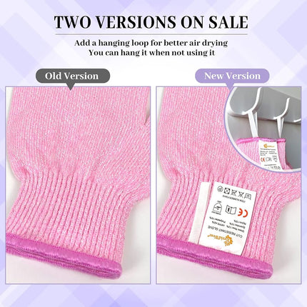 Gants anti-coupure Evridwear de qualité alimentaire, protection de sécurité pour la cuisine (taille M, rose)