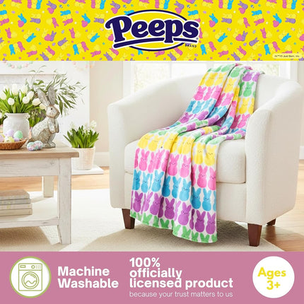 Peeps Easter Fluffy Throw 46 in x 60 in – Soft Plush Lightweight Blanket for Couch, Bed & Travel - Easter Basket Stuffer (100% Officially Licensed Product) by Franco Collectibles