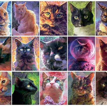 Buffalo Games - Louise Goalby - Cat Candids - 750 Piece Jigsaw Puzzle for Adults Challenging Puzzle Perfect for Game Nights - Finished Puzzle Size is
