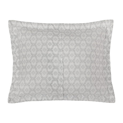 Laura Ashley Cotton Reversible Bedding with Matching Shams, Lightweight Home Decor Ideal for All Seasons, Venetia Grey, Twin Quilt