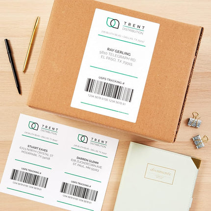 Avery Shipping Address Labels, Laser Printers, 500 Labels, Half Sheet Labels, Permanent Adhesive, TrueBlock (5912) - 05912, White