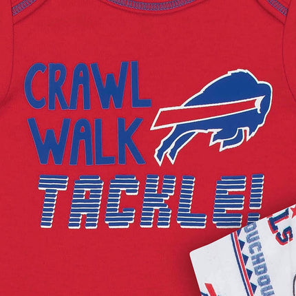 NFL Gerber Unisex Bebé Estándar Paquete de 3 Bodysuits de Manga Corta, Color del Equipo, 0-3 Meses