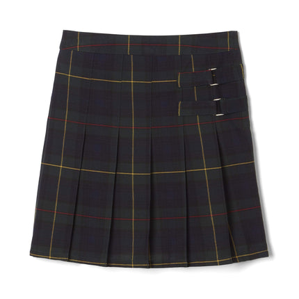 French Toast Girls Adjustable Waist Two-Tab Pleated-Front Scooter, Green Plaid, 18 Plus