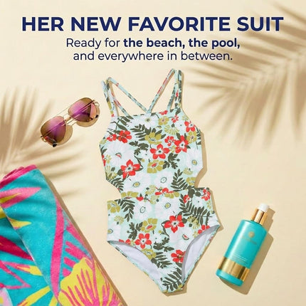 Maillot de bain 1 pièce Kanu Surf pour filles, modèle Beach Sport Cut-Out, coloris Spring Bouquet Ice Green, taille 14
