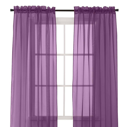 Elegant Comfort 2-Piece Sheer Panel with 2inch Rod