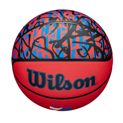 WILSON NBA Team Graffiti Basketball - Philadelphia 76ers, Size 7-29.5"