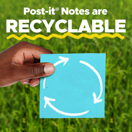 Blocs-notes Post-it, 7,6 x 7,6 cm, 6 blocs, les pense-bêtes préférés des Américains, Collection Cape Town, Couleurs vives (magenta, rose, bleu, vert), S'enlève sans laisser de traces, Recyclable (630-6AN)