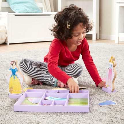 Sleeping Beauty and Snow White Wooden Magnetic Dress-Up Play Set
