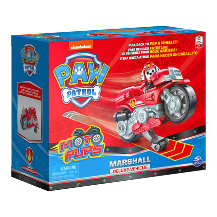 La Patrulla Canina Moto Pups Motocicletas | Motor de Retrofricción y Personajes, Figura: Marshall