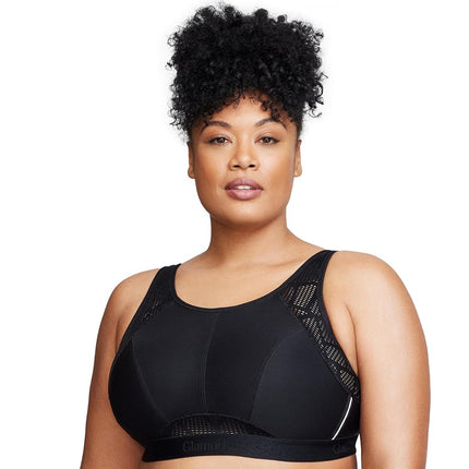 Glamorise No-Sweat Mesh Sports Wirefree Bra 1068 (Women's & Women's Plus) Black